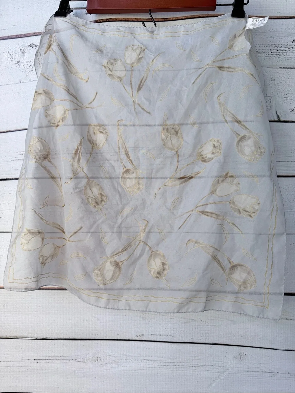 Light Cream Floral Scarf